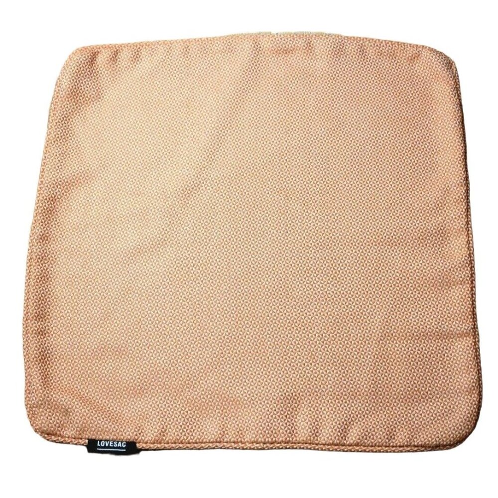 Lovesac Throw Pillow Cover Tangerine Orange Pinwheel Weave 18x18 inch New